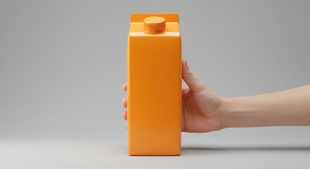 Orange Carton Held by Hand