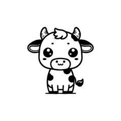 a illustration of cow outline style