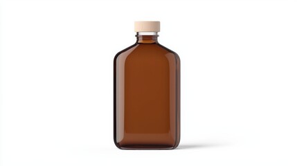 A brown bottle with a wooden lid