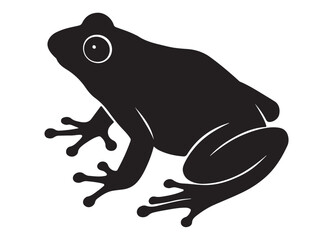 frog silhouette vector logo icon illustration design, frog logo icon silhouette, black silhouette of a frog, tree frog silhouette vector isolated on white background                  