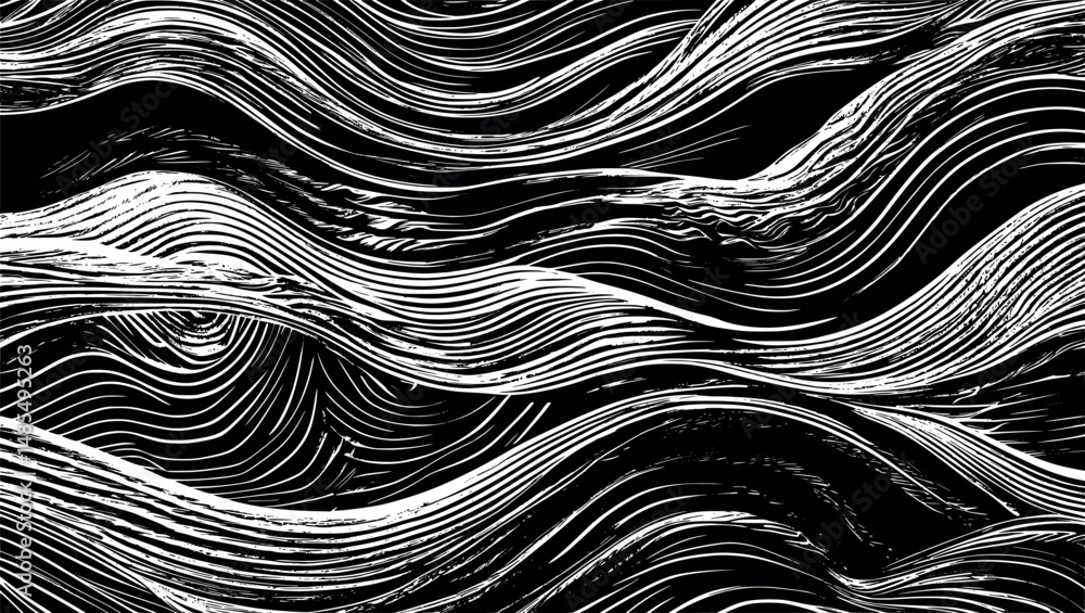 Poster abstract scroll engraving background with elegant vintage wave patterns