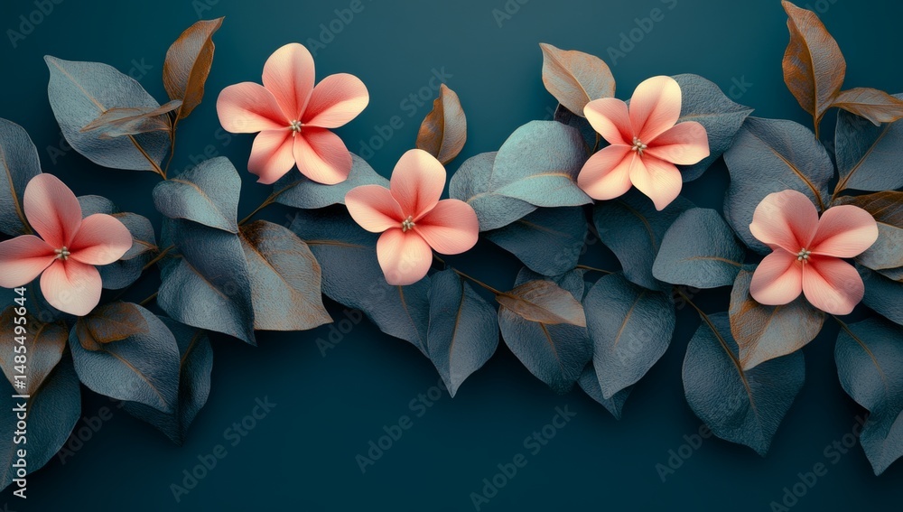 Poster densely packed, the nature-inspired floral motif creates a continuous print design that serves as a 
