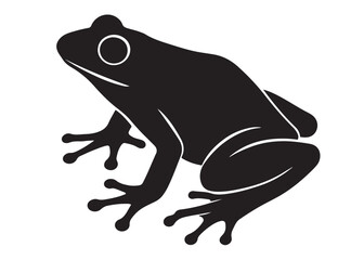 frog silhouette vector logo icon illustration design, frog logo icon silhouette, black silhouette of a frog, tree frog silhouette vector isolated on white background                  
