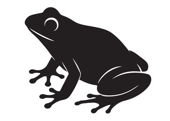 frog silhouette vector logo icon illustration design, frog logo icon silhouette, black silhouette of a frog, tree frog silhouette vector isolated on white background                  