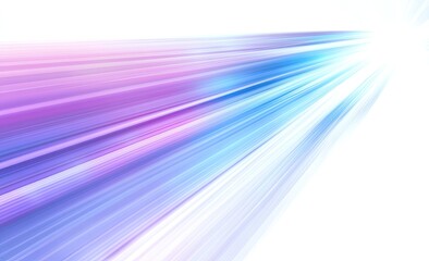 Abstract vibrant diagonal streaks of light in shades of purple and blue radiating outwards on white background