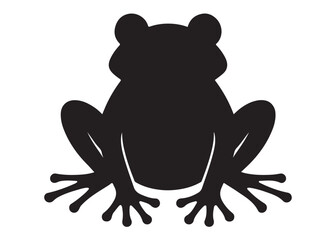 frog silhouette vector logo icon illustration design, frog logo icon silhouette, black silhouette of a frog, tree frog silhouette vector isolated on white background                  