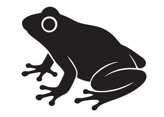 frog silhouette vector logo icon illustration design, frog logo icon silhouette, black silhouette of a frog, tree frog silhouette vector isolated on white background                  