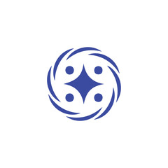 Fototapeta premium Swirl Cyclone Logo with Diamond and dots for Tech Innovation Branding, Futuristic laundry cleaning and maintenance Design