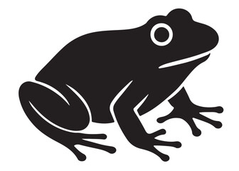 frog silhouette vector logo icon illustration design, frog logo icon silhouette, black silhouette of a frog, tree frog silhouette vector isolated on white background                  