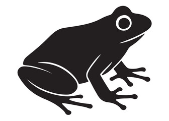 frog silhouette vector logo icon illustration design, frog logo icon silhouette, black silhouette of a frog, tree frog silhouette vector isolated on white background                  