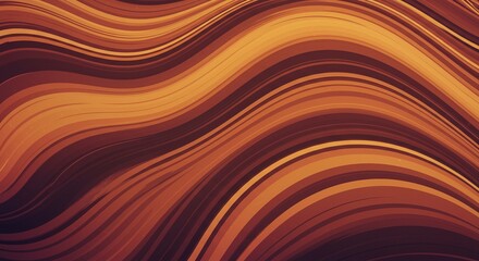 Abstract Swirling Brown and Orange Lines Curving Wave Background Texture