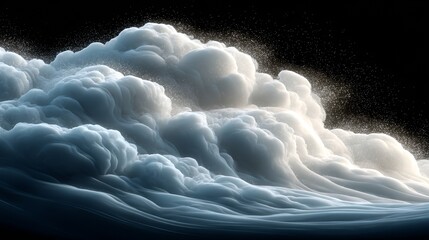 deep sea trench wall with scattered venting plumes