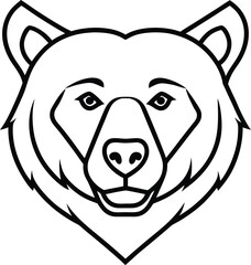 Minimal Line Art Logo of a Bear Head
