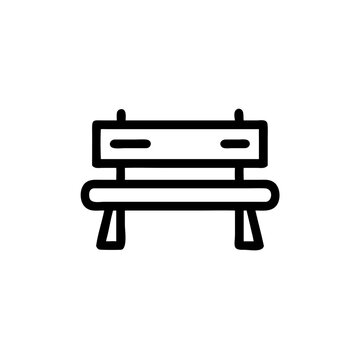 recommend clip art: Simple outline of a wooden garden bench in minimalistic style  
