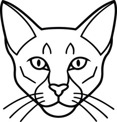 Minimal Line Art Logo of a Cat Head