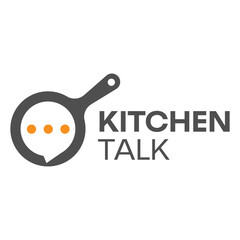 kitchen talk podcast flat minimalist logo design