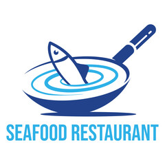 seafood restaurant flat minimalist logo design