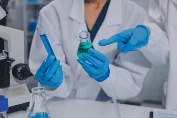 Researchers working in the clinical laboratory.