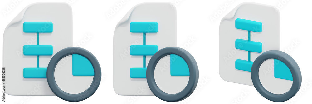 Poster set of agile scrum project planning icons 3d render icon illustration
