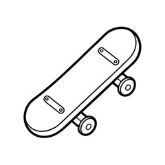 Skater in Space Outline Line Art Vector