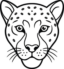 Minimal Line Art Logo of a Leopard Head