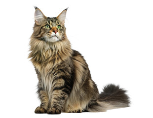 maine coon cat isolated PNG or JPEG Background