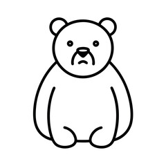 Sad Teddy Bear Outline Vector Art