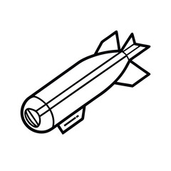 War Torpedo Outline Vector Illustration