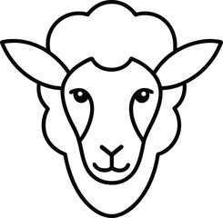 Minimal Line Art Logo of a Sheep Head
