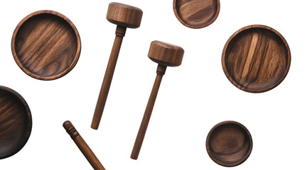 Wood Gavel Hammer on White Background - Professional Legal Concept