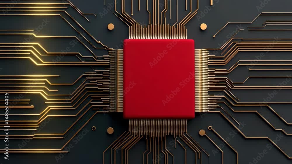 Poster technological nucleus: an intricate, high-resolution depiction of a central processing unit (cpu), t