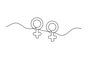 Obraz premium Minimalist female symbol continuous line illustration