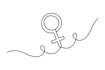 Obraz premium Minimalist female symbol continuous line illustration