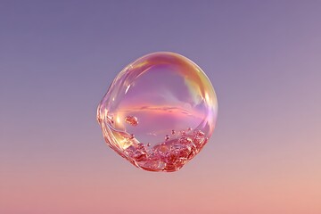 Liquid sphere against a soft sky