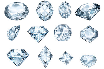 a group of diamonds on a white background