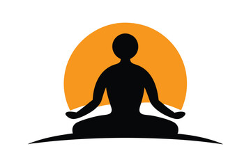 Sunrise Tree Yoga Silhouette Vector   T-Shirt Design for Meditation and Nature