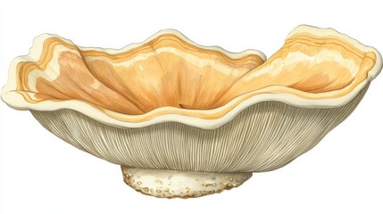A large, yellow and white bowl with a brown rim