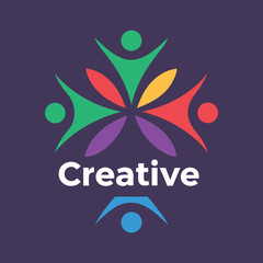 Colorful Abstract Creative Teamwork Logo Design for Business Branding