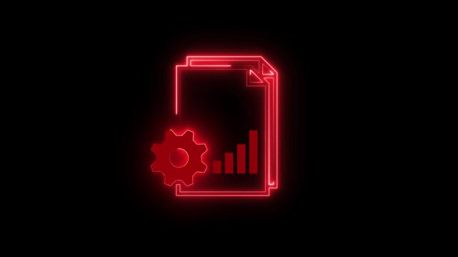 Business efficiency concept, how much a company or organization can produce as it relates to time, cost and quality. glowing neon line of efficiency metrics icon on virtual screen.