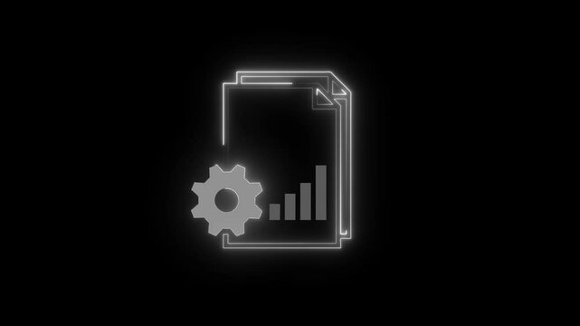 Business efficiency concept, how much a company or organization can produce as it relates to time, cost and quality. glowing neon line of efficiency metrics icon on virtual screen.