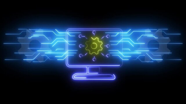 Business efficiency concept, how much a company or organization can produce as it relates to time, cost and quality. Businessman shows animated digital transformation icon on virtual screen.