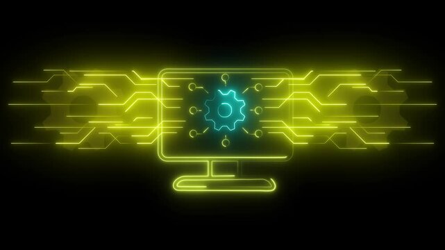 Business efficiency concept, how much a company or organization can produce as it relates to time, cost and quality. Businessman shows animated digital transformation icon on virtual screen.