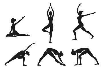 Yogi Icons Yoga Silhouette Vector &ndash; Minimal Meditation and Pose Symbol Set
