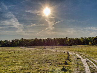 Wandern im Fr&uuml;hling in der Heide