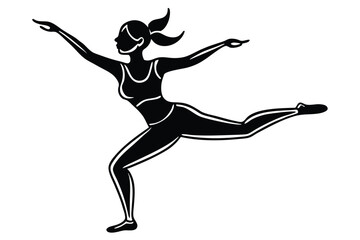 Dance Fusion Performance Yoga Silhouette Vector  Dynamic Movement Art