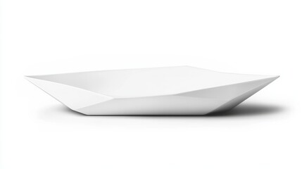 A white bowl with a triangular shape