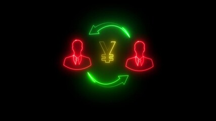 Business trade concept, the exchange of goods or services between two or more parties, often involving the purchase and sale of those goods or services. Animated trade icon on transparent background.