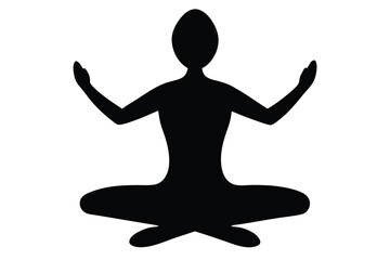 Yoga Health Silhouette Vector – Wellness and Fitness Illustration Design