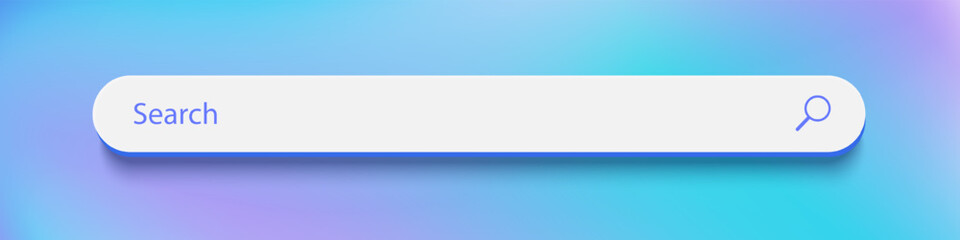 Obraz premium 3d search bar Internet browser engine on purple blue abstract background for UI design, website interface element with web icons and push button vector