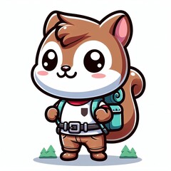 Naklejka premium adventurous squirrel